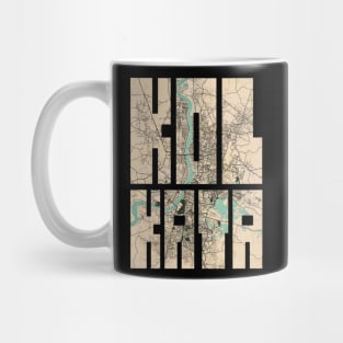 Kolkata, India City Map Typography - Vintage Mug